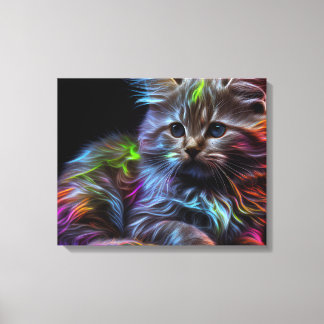 Abstract Art Featuring a Cat Canvas Print