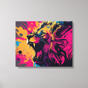 Abstract Art Featuring a Lion Canvas Print