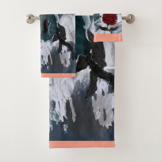 Abstract Art Floral  Bath Towel Set (Insitu)