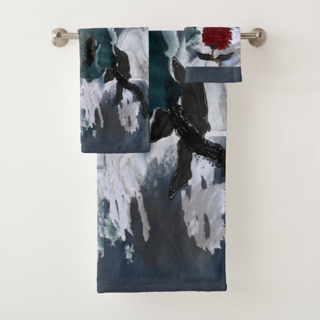 Abstract Art Floral  Bath Towel Set (Insitu)