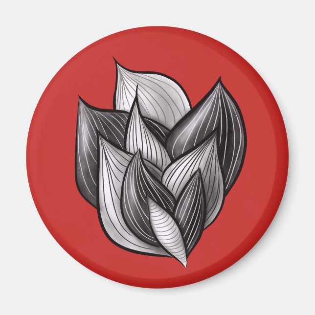 Abstract Art Floral Dynamic Geometric Shapes Magnet (Front)