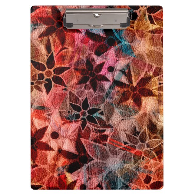 Abstract Art Flower Pattern #3 Clipboard (Front)