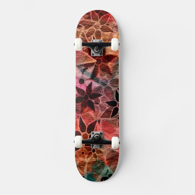 Abstract Art Flower Pattern #3 Skateboard (Front)
