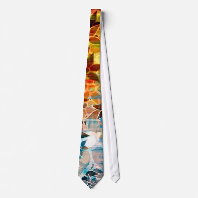 Abstract Art Flower Pattern #3 Tie (Front)