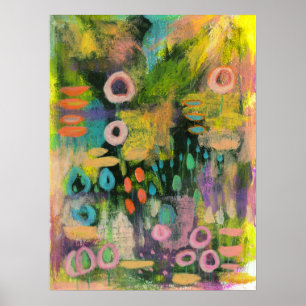 Abstract Art Flowers Floral Botanical Painting Poster