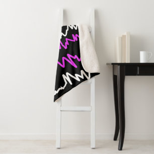 Abstract Art Funky Colourful ZigZags Throw Blanket