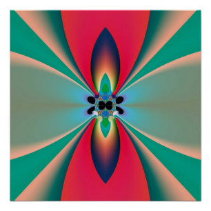 Abstract Art Funky Flower Poster