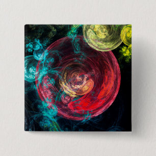 Abstract Art Galaxy Circles 15 Cm Square Badge