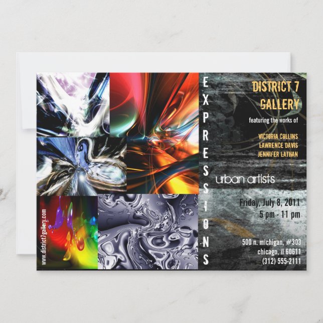 abstract art gallery invitation (Front)