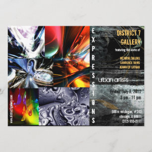abstract art gallery invitation