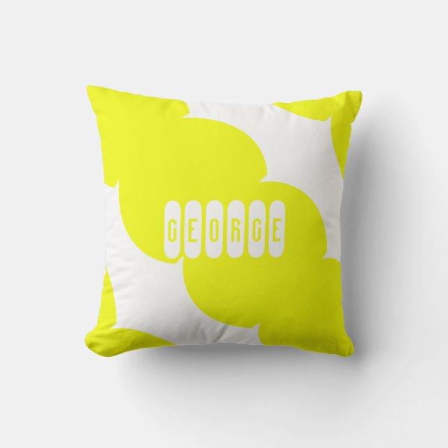 Abstract Art George Add Your Name Cushion Pillow (Front)
