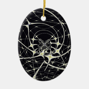 Abstract Art Golden Spiderweb Ceramic Tree Decoration