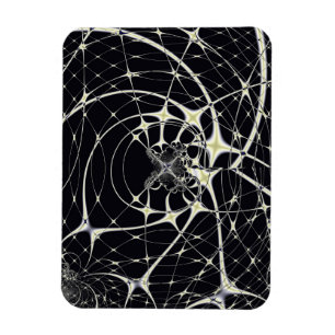 Abstract Art Golden Spiderweb Magnet