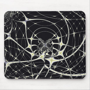 Abstract Art Golden Spiderweb Mouse Pad