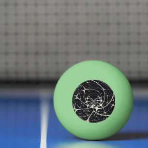 Abstract Art Golden Spiderweb Ping Pong Ball