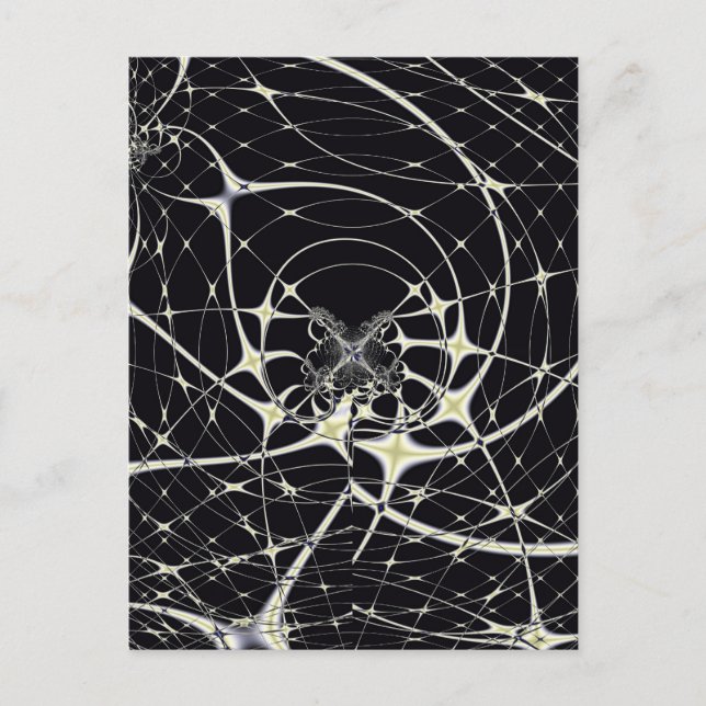 Abstract Art Golden Spiderweb Postcard (Front)