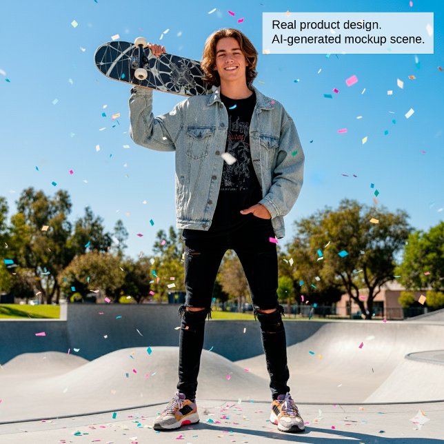 Abstract Art Golden Spiderweb Skateboard (Creator Uploaded)