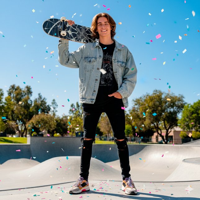 Abstract Art Golden Spiderweb Skateboard (Creator Uploaded)