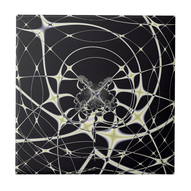 Abstract Art Golden Spiderweb Tile (Front)