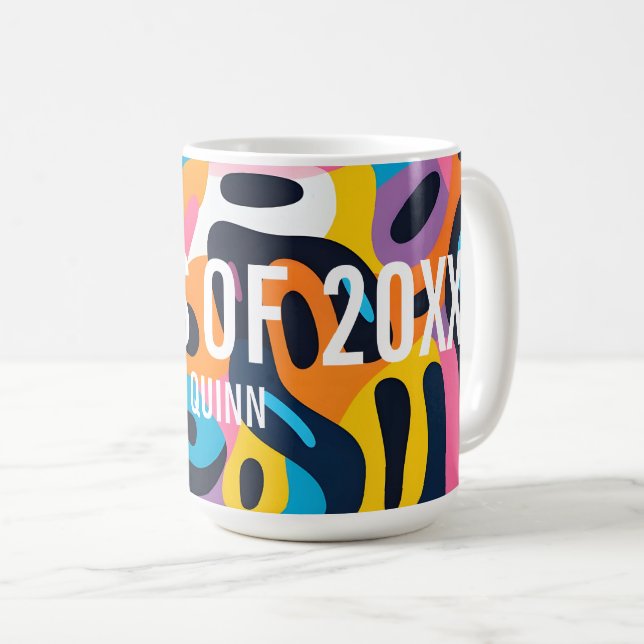Abstract Art Graduation Class Of 2025 Custom Coffee Mug (Front Right)