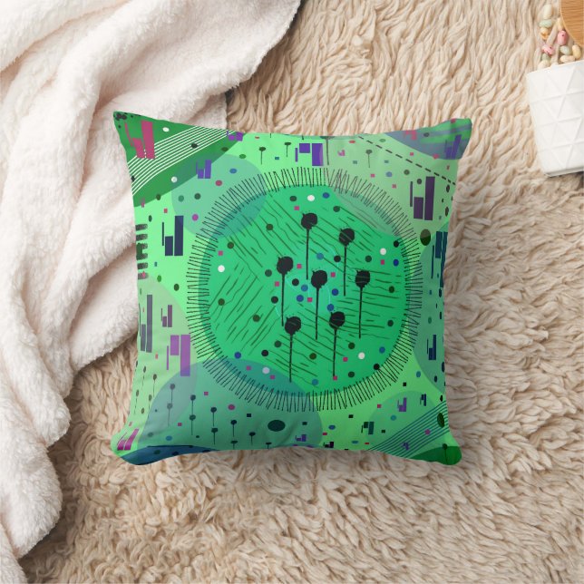 Abstract Art: Green Kiwi Fruit Cushion (Blanket)