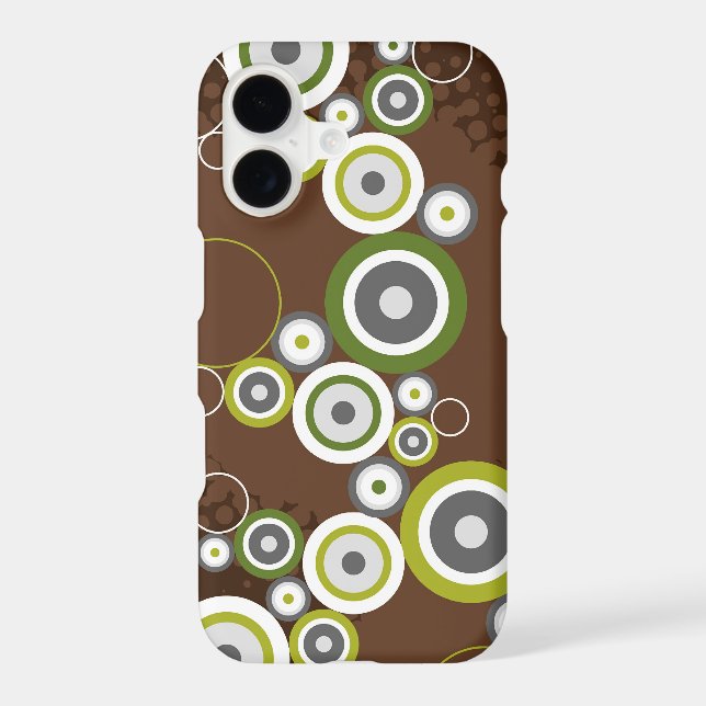 Abstract Art Green Retro Circles Mod Rings Bubbles (Back)
