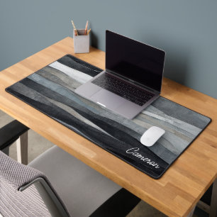 Abstract Art Grey Grey Neutral Personalised Desk Mat