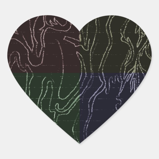 Abstract Art Heart Sticker (Front)