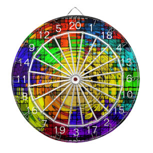 Abstract Art in Primary Colours Ripples Dart Board