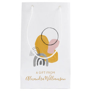 Abstract Art in Yellow Personalised A Gift From Small Gift Bag