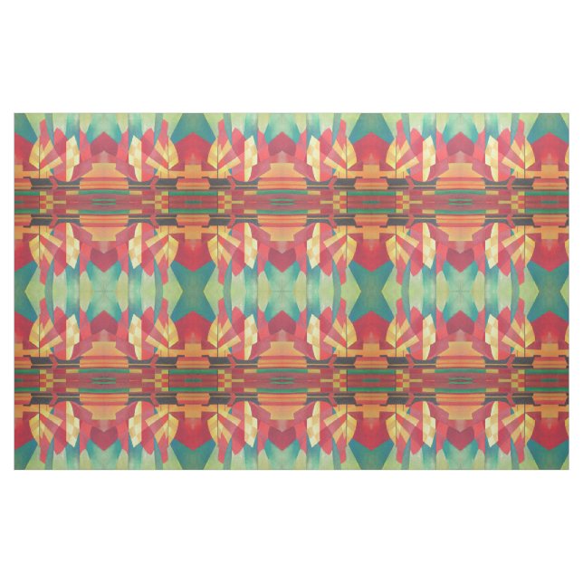 Abstract Art Junk Boat Against Deep Blue Sky Fabric (Fat Quarter)