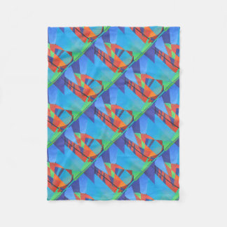 Abstract Art Junk Boat Against Deep Blue Sky Fleece Blanket