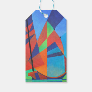 Abstract Art Junk Boat Against Deep Blue Sky Gift Tags
