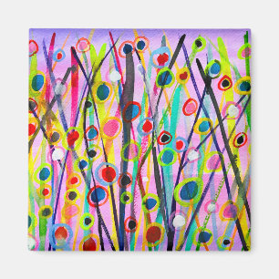 abstract art landscape colourful watercolor magnet