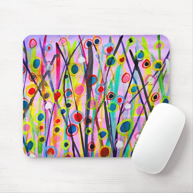 abstract art landscape colourful watercolor mouse pad (With Mouse)