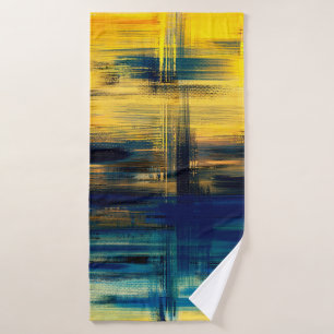 Abstract art landscape painting, background illust bath towel
