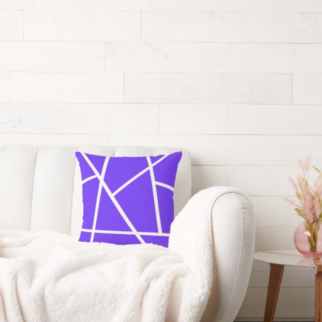 Abstract Art Lavender Blue Purple White Minimalism Cushion (Couch)