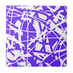 Abstract Art Lavender Blue Purple White Minimalism Tile
