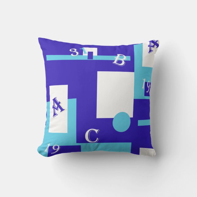 Abstract Art Lavender Blue White Throw Pillow (Front)