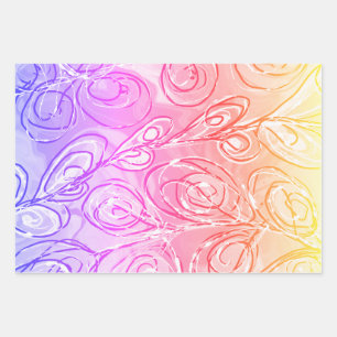 Abstract art leaves pretty colour palette wrapping paper sheet