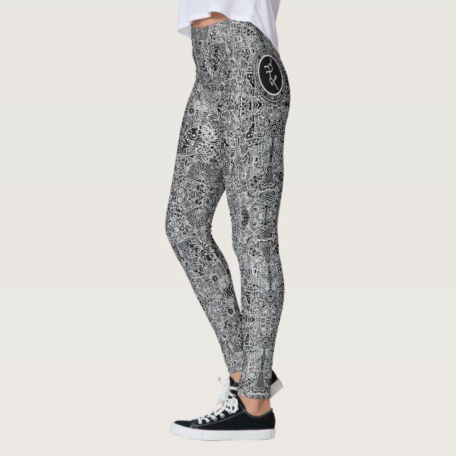 Abstract Art Leggings by D. R. Audette (Left)
