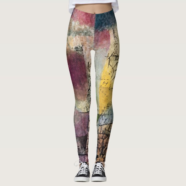 Abstract Art Leggings – Wearable Paul Klee Style (Front)