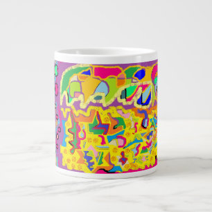 Abstract Art like Josephs Multi coloured coat !  Large Coffee Mug