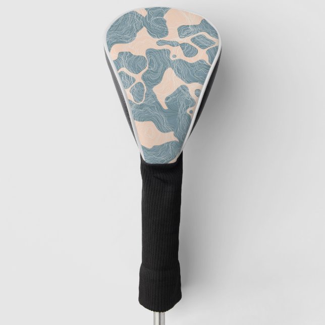 Abstract Art Lines Pattern Texture Map Wallpaper Golf Head Cover (Front)