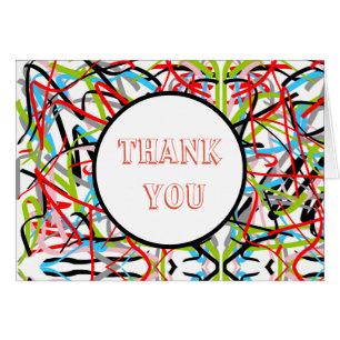 Abstract Art Lines Thank You Greeting Card
