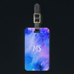 Abstract art luggage tag: customised blue purple luggage tag<br><div class="desc">Abstract art luggage tag - you can add your custom initials to one side and your contact details to the other side. Hand painted design in blue and purple watercolor!
Change the colour or font of the lettering as you like.</div>