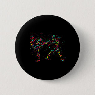 Abstract Art Martial Artist Karate 6 Cm Round Badge
