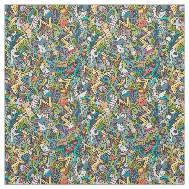 Abstract Art Medical Icon Pattern Fabric (Swatch)