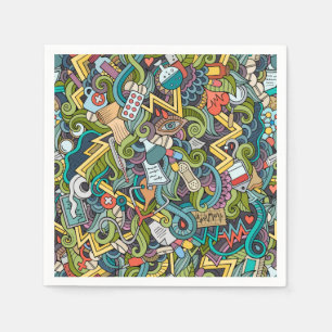 Abstract Art Medical Icon Pattern Napkin