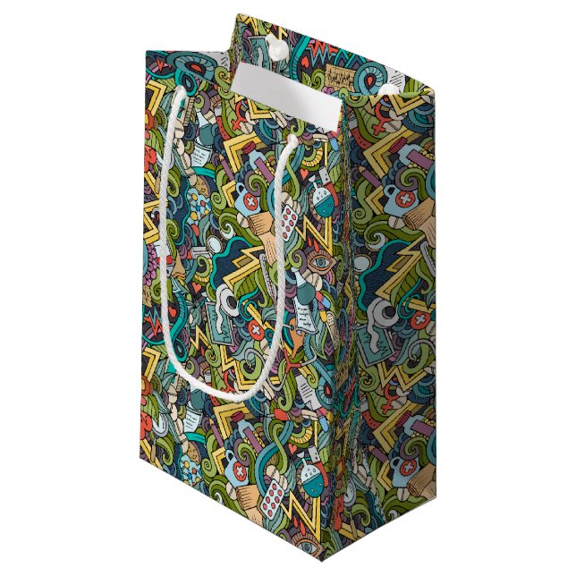 Abstract Art Medical Icon Pattern Small Gift Bag (Front Angled)